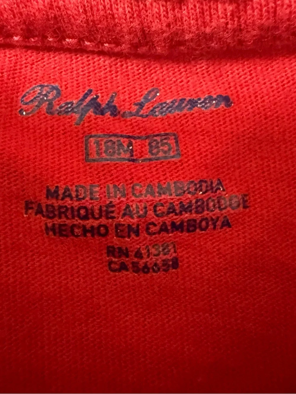 Polo Ralph Lauren Long Sleeve Pony T-Shirt Red- 18 Months